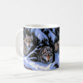 美しい二匹のオオカミの絵 コーヒーマグカップ (正面左)