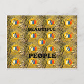 美しい人々アフリカ伝統的のモチーフの色 ポストカード (正面)