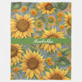 美しい人気があるひまわりコレクション フリースブランケット (正面)