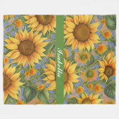 美しい人気があるひまわりコレクション フリースブランケット (正面(横))