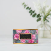 美しい人気があるウォーターカラーピンクローズコレクション 名刺 (スタンド正面)