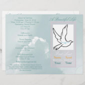 美しい人生の葬儀プログラム独身のの折り (正面/裏面)