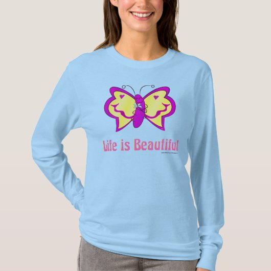 美しい人生の蝶 Tシャツ (正面)