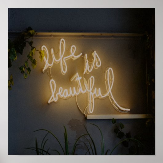 美しい人生 ネオンライト ポスター (正面)