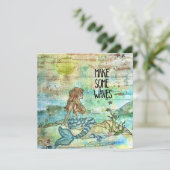 美しい人魚いくつかの波のホリデーカードを作成 シーズンカード (スタンド正面)