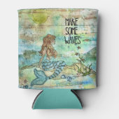 美しい人魚いくつかの波を作るクーラーボックス 缶クーラー (正面)