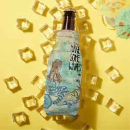 美しい人魚いくつかの波を作るボトル クール ボトルクーラー