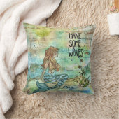 美しい人魚いくつかの波を作る装飾用クッション クッション (ブランケット)