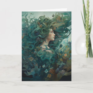 美しい人魚お洒落絵画の カード