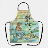 美しい人魚が波のエプロンを作る エプロン (正面)