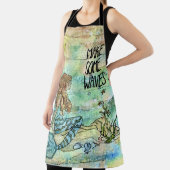 美しい人魚が波のエプロンを作る エプロン (インサイチュ)