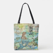 美しい人魚が波トートバッグを作る トートバッグ (裏面)