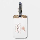 美しい人魚のバラ金ゴールドと貝殻 ラゲッジタグ (裏面縦)