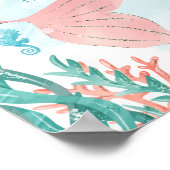 美しい人魚の女の子の誕生日カード&ギフトサイン ポスター (角)