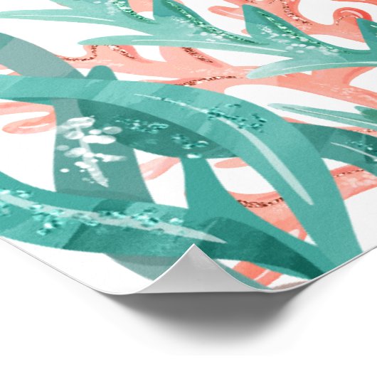 美しい人魚の女の子の誕生日ポスターのサイン ポスター (角)