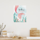 美しい人魚の女の子の誕生日ポスターのサイン ポスター (キッチン)