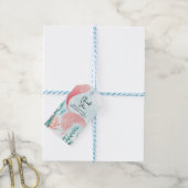 美しい人魚の女の子の誕生日感謝タグ ギフトタグ (より糸付き)