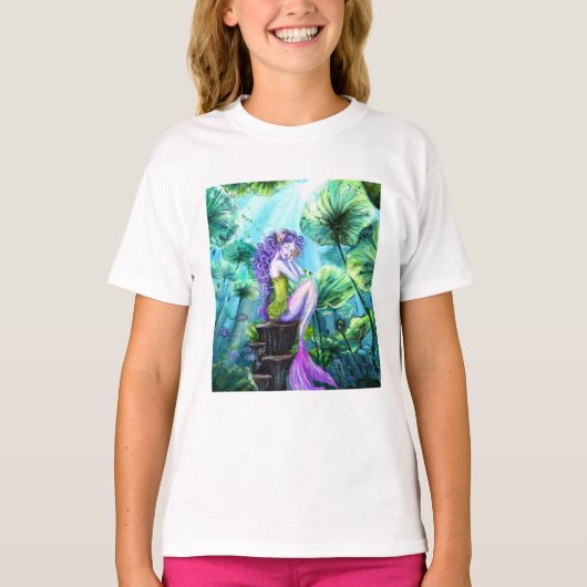 美しい人魚の少女Tシャツ Tシャツ (正面)