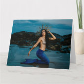 美しい人魚の折り畳みグリーティングカード |カード カード (正面)