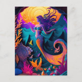 美しい人魚の海のニンフ葉書 ポストカード (正面)