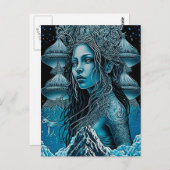 美しい人魚の海のニンフ葉書 ポストカード (正面/裏面)