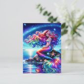 美しい人魚の海ニンフ虹 ポストカード (スタンド正面)