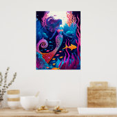 美しい人魚の海ニンフ ポスター (キッチン)