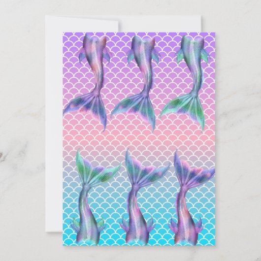 美しい人魚の誕生日の招待 招待状 (裏面)