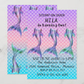 美しい人魚の誕生日の招待 招待状 (正面/裏面)