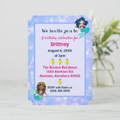 美しい人魚の誕生日《写真》ぼけ味デザイン 招待状 (スタンド正面)