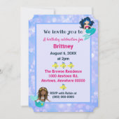 美しい人魚の誕生日《写真》ぼけ味デザイン 招待状 (正面)