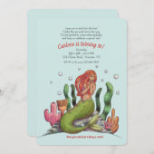 美しい人魚の誕生日 招待状 (正面/裏面)