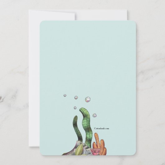 美しい人魚の誕生日 招待状 (裏面)