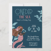 美しい人魚の1歳誕生日 招待状 (正面)