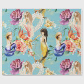 美しい人魚カラフル ラッピングペーパー (フラット)