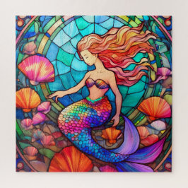 美しい人魚ステンドグラスパズル ジグソーパズル