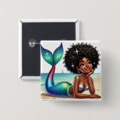 美しい人魚 缶バッジ (正面&裏面)