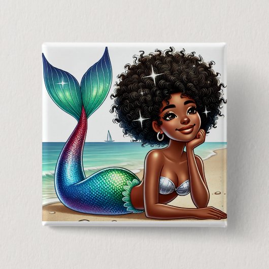 美しい人魚 缶バッジ (正面)