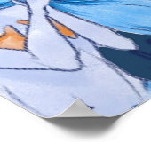 美しい人魚cの手描きのシームレスなパターン ポスター (角)