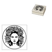 美しい付きバラポートレートラバーアートスタンプ ラバースタンプ (押印)