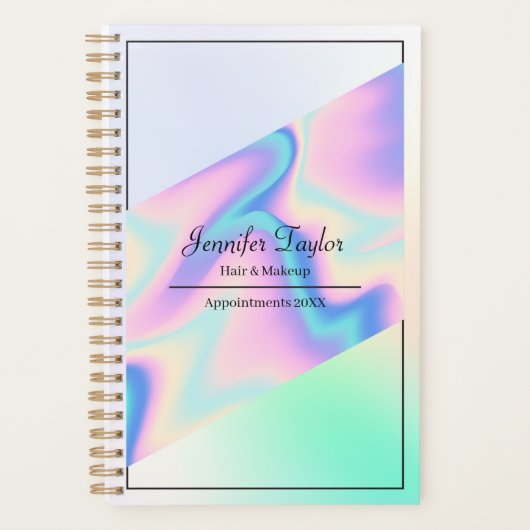 美しい企業のサロンメイクアップアーティストホログラフィー プランナー手帳 (正面)