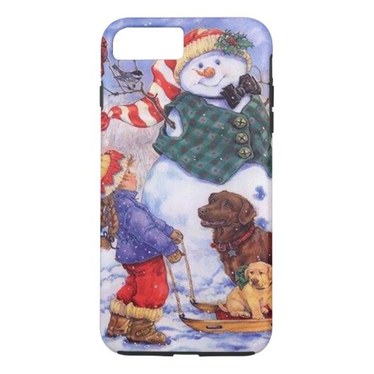 美しい休日のカスタムなクリスマスの雪だるま Case-Mate iPhoneケース (裏面)