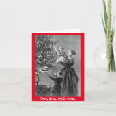 美しい伝統クリスマスツリーのグリーティングカード シーズンカード (正面)