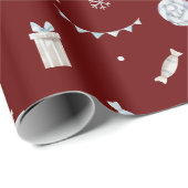 美しい伝統的クリスマスラッピング紙 ラッピングペーパー (ロールコーナー)