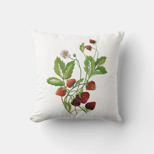 美しい伝統的ジャコビーンのシボ刺繍 クッション (正面)