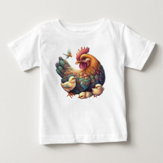 🌿美しい伝統的芸術：チックスと鶏。 ベビーTシャツ (正面)