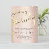 美しい体パーティーインスタントダウンロード金ゴールドバラ 招待状 (スタンド正面)
