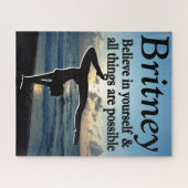 美しい体操ガールパーソナライズされたパズル ジグソーパズル (横)