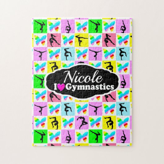 美しい体操バタフライデザイン ジグソーパズル (縦)