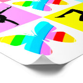 美しい体操バタフライデザイン ポスター (角)